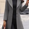 New Arrival Women's Woolen Coat, Stylish & Elegant, Casual Lapel Solid Color Outerwear